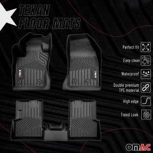 Jeep Renegade Floor Mats - Omac - 3D Texan Premium TPE - Black - 2015-2024